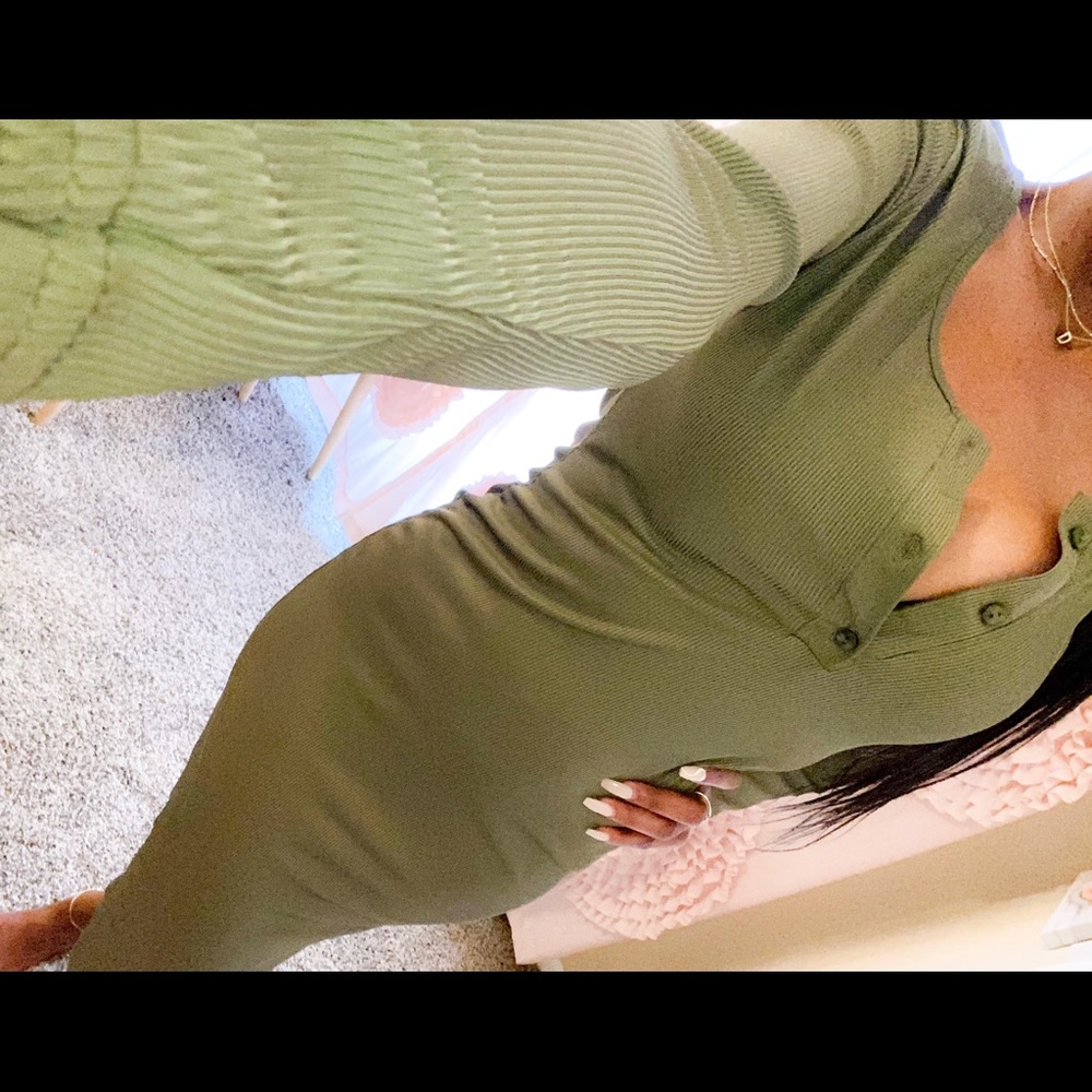 Pretty little thing olive dress